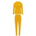 thumbnail image 1 of Hueook Travel Outfits For Women 2 Piece Sets Womens Solid Color Hooded Pocket Zipper Fashionable Casual Sports Two-piece Suit Yellow 2X, 1 of 4