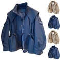thumbnail image 1 of Hueook Uv Jacket Women Upf Jacket Lightweight Windbreak Loose Women's Long-sleeved Hooded Solid Color Drawstring Loose Jacket Khaki S, 1 of 2