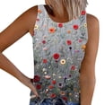 thumbnail image 1 of Hueook Vacation Floral Tank Tops for Women Basic Women's Summer Round-neck Sleeveless Casual Printed Button Up T-shirt Multicolor M, 1 of 5