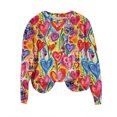 thumbnail image 1 of Hueook Valentine's Day Tops for Women Printed Long Sleeved Round Neck Pullover Top Hoodless Casual and Fashionable Sweatshirts Red XL, 1 of 5