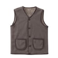 thumbnail image 1 of Hueook Vest Tops for Women Fashion Women's Winter Sleeveless V-Neck Tank Top Comfy Regular Solid Coffee 5X, 1 of 5