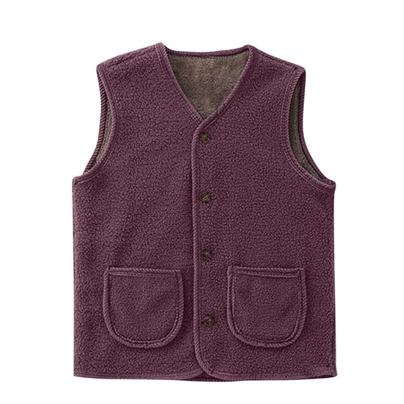 Hueook Vest Tops for Women Fashion Women's Winter Sleeveless V-Neck Tank Top Comfy Regular Solid Purple 3X