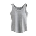 thumbnail image 1 of Hueook Vest Tops for Women Women's Summer with Chest Cushion Camisole Bottom Layer Sleeveless Gray L, 1 of 4