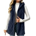 thumbnail image 1 of Hueook Vest for Women Fleece Sleeveless Zip Up Casual Plush Vest Coat with Pockets Navy 2X, 1 of 8