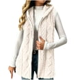thumbnail image 1 of Hueook Vest for Women Fleece Sleeveless Zip Up Casual Plush Vest Coat with Pockets White M, 1 of 9