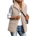 thumbnail image 1 of Hueook Vest for Women Sleeveless Zip Up Multi Pockets Casual Work Utility Vest Coat with Pockets Khaki M, 1 of 7