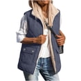 thumbnail image 1 of Hueook Vest for Women Sleeveless Zip Up Multi Pockets Casual Work Utility Vest Coat with Pockets Navy 2X, 1 of 7