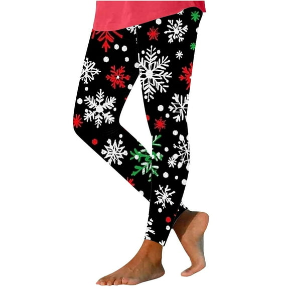 Hueook White Leggings for Women Womens Christmas Fashion Printed Leggings Yoga Casual Pants Leggings Multicolor S