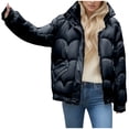 thumbnail image 1 of Hueook Winter Coats for Women Plus Size Clearance Outwear Solid O-Neck Keep Warm Long Sleeve Jacket Women Tops Fall Womens Jackets and Coats Jacket Women, 1 of 4