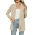thumbnail image 1 of Hueook Winter Coats for Women Solid Color Long Sleeve Casual Tops Blouse with Pocket Cardigan Coat Beige 2X, 1 of 9