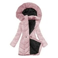 thumbnail image 1 of Hueook Winter Coats for Women's Solid Color Long-sleeved Hooded Fashion-padded Jacket Pink 2X, 1 of 7