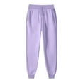 thumbnail image 1 of Hueook Winter Elastic Waist Pants for Women Women Casual Trousers and Trousers Plus Velvet Running Fitness Sports Pants Purple S, 1 of 8