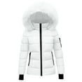 thumbnail image 1 of Hueook Winter Jackets for Women's Winter Jacket with Hood Waist and To Overcome Outer Long Sleeve Coats Jacket with Pocket White XL, 1 of 7
