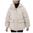 thumbnail image 1 of Hueook Winter Warm Down Jackets for women Plus Size Zip Up Casual Winter Mid-length Windproof with Pockets Quilted Puffer Thin Jacket Coat Outwear Tops, 1 of 4