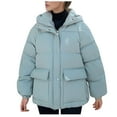 thumbnail image 1 of Hueook Winter Warm Down Jackets for women Plus Size Zip Up Casual Winter Mid-length Windproof with Pockets Quilted Puffer Thin Jacket Coat Outwear Tops, 1 of 4