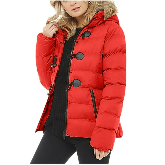 Hueook Winter Warm Down Jackets for women Plus Size Zip Up Casual Winter Mid-length Windproof with Pockets Quilted Puffer Thin Jacket Coat Outwear Tops