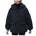 thumbnail image 1 of Hueook Winter Warm Down Jackets for women Plus Size Zip Up Casual Winter Mid-length Windproof with Pockets Quilted Puffer Thin Jacket Coat Outwear Tops, 1 of 4