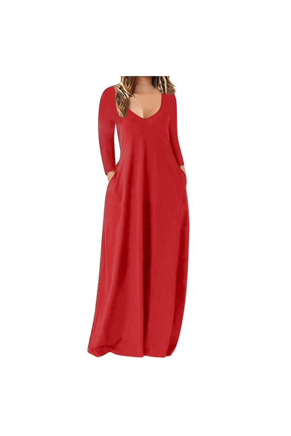 Hueook Women Dress Fall Winter Women's Fashion Knitted Long Sleeve V-Neck Sexy Hip Wrap Warm Sweater Dress Maxi Casual Ladies Dress