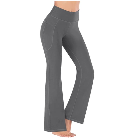 Hueook Women Oversized Drying Tight Elastic Comfortable Fitness Pants Yoga Pants Dark Gray S