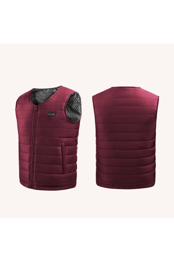 Women's Heated Vest Heated Vests For Men Unisex Zipper Press 2 Control 22 Heating Jacket Heated USB Charging Version Red L
