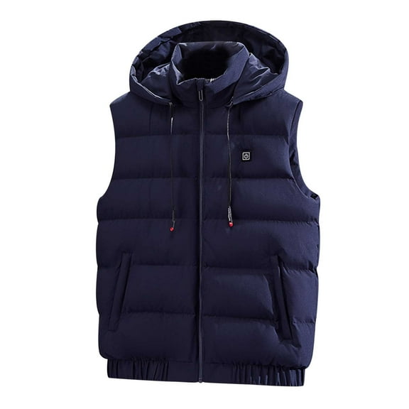 Hueook Women's Heated Vest Heated Vests For Men Men's 9 Smart Heating Jacket Charging Smart USB Carbon Fiber Heating Warm Hooded Men's and Women's Same Jacket Coat Blue XL