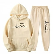 OMEXRY Hueook Women's Outfits Activewear Jogger Casual Tracksuit for women Hoodies Sweatshirt + Pants Sets Sports Wear Leisure Lounge Wear With Pocket