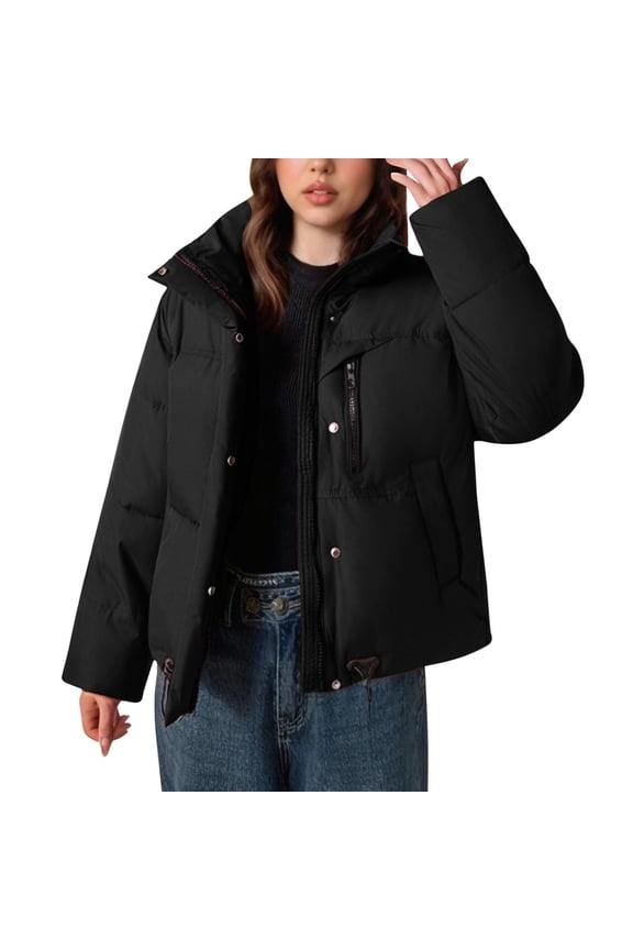 Womens Fleece Jacket Womens Coats and Jackets Ladies' Casual Colored Long-sleeved Hooded Jacket Black XL