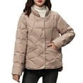 thumbnail image 1 of Hueook Womens Fleece Jacket Womens Coats and Jackets Women's Casual Colored Long-sleeved Capless Jacket Khaki 3X, 1 of 6