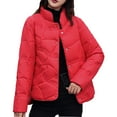 thumbnail image 1 of Hueook Womens Fleece Jacket Womens Coats and Jackets Women's Casual Colored Long-sleeved Capless Jacket Red 2X, 1 of 6