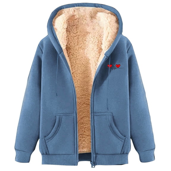 Hueook Womens Jacket Cropped Jacket Women Women's Casual Fashion Solid Color Fall/Winter Zipper Long Sleeved Parkas Coat Tops Pink 2X