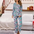 thumbnail image 1 of Hueook Womens Pajamas Winter Pajamas for Women Women's Christmas Printed Pajama Set for Daily Home Wear with Pocket Multicolor S, 1 of 8