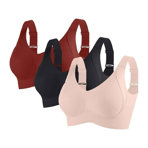 Hueook Womens Sports Bras Women Fashion Sports Bra Underwear Bra Everyday Underwear Pink 3X