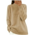 thumbnail image 1 of Hueook Womens Sweater Dress Blue Sweater Women Fashion Women Long Sleeve Casual Knitted V-Neck Blouse Sweater Khaki M, 1 of 6