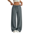 thumbnail image 1 of Hueook Womens Sweatpants Cotton Petite Pants Summer Trendy Casual Daily Pocket Pants Dark Gray XL, 1 of 9