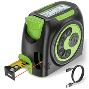Huepar 2-in-1 Laser Tape Measure, 197Ft Rechargeable Laser Measurement Tool & 16Ft Measure Tape with Backlit LCD -Pythagorean, Area, Volume, M/in/Ft Unit Switch Digital Distance Meter