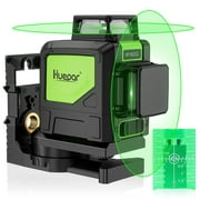 Huepar 2 x 360° Cross Line Laser Level Green Beam Self-Leveling Laser Leveler Tools with Pulse Mode & Magnetic Pivoting Base 902CG