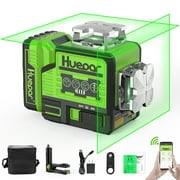 Huepar 2 x 360 Cross Line Laser Level Green Beam Self-Leveling Laser Level Tools with Pulse Mode, Bluetooth, Li-ion Battery & Magnetic Bracket