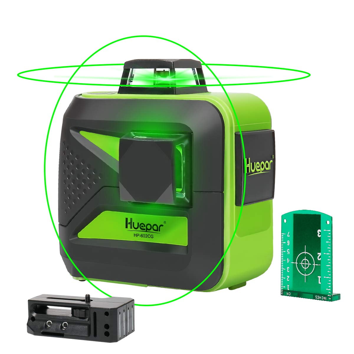 Huepar 2 x 360° Cross Line Laser Level Green Beam Self-Leveling Laser  Leveler Tools with Pulse Mode, Bluetooth, Li-ion Battery & Magnetic Bracket  P02CG 