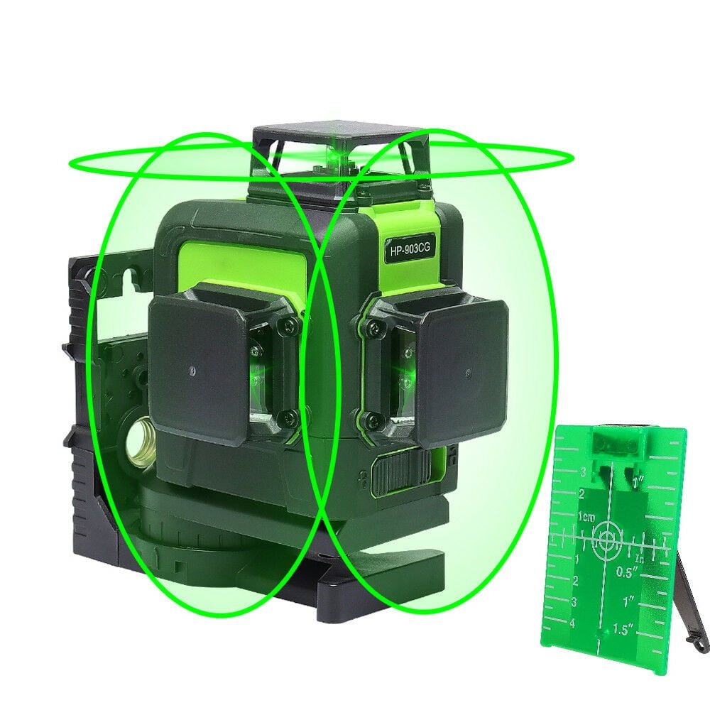Huepar 902CG 360 Self-leveling 3D Laser Level Green Beam Powerful Laser  Beam 3D 5/8/