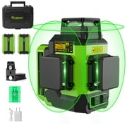 Huepar 3 x 360 Degree Laser Level 3D Outdoor Green Beam Cross Line Self Leveling Laser Level Tools with 2 Li-ion Batteries & Magnetic Rotating Stand