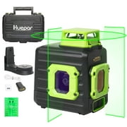 Huepar 360 Degree Self-leveling Laser Level, 200Ft Green Beam Multi-Line Laser Level Tools with Li-ion Battery, Type-C Charging Port and 360° Magnetic Pivoting Base B21CG