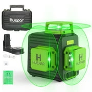 Huepar 3D Cross Line Laser Level 3 x 360 Green Beam Self-leveling Laser Level Tools with Li-ion Battery, Type-C Charging Port and 360° Magnetic Pivoting Base