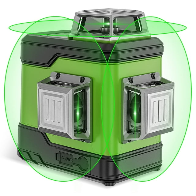 Huepar 3D SelfLeveling Laser Level Green Beam Cross Line Laser Level