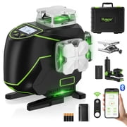 Huepar 4D 16 Lines Cross Line Laser Level 4 x 360 Green Beam Self-Leveling Lasers Level Tools with LCD Screen and Bluetooth