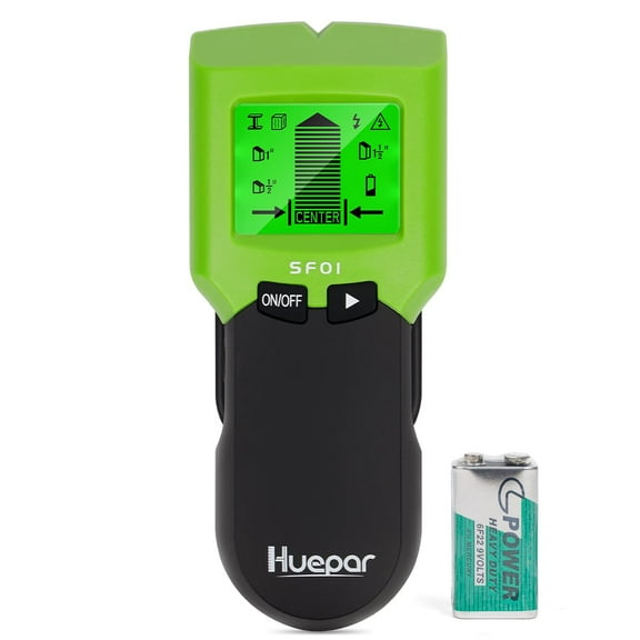 Huepar 5 in 1 Stud Finder Wall Scanner, Electronic Sensor Stud Detector for the Center and Edge of Wood AC Wire Metal Studs Detection