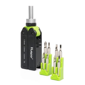 Huepar 8-in-1 Multi-Bit Ratchet Precision Screwdriver Set, Quick-load Mechanism Screwdriver Kit Folding with Replaceable Bits-Phillips, Slotted and Torx Tips for Phone, Laptop, Watch, Glasses SD09