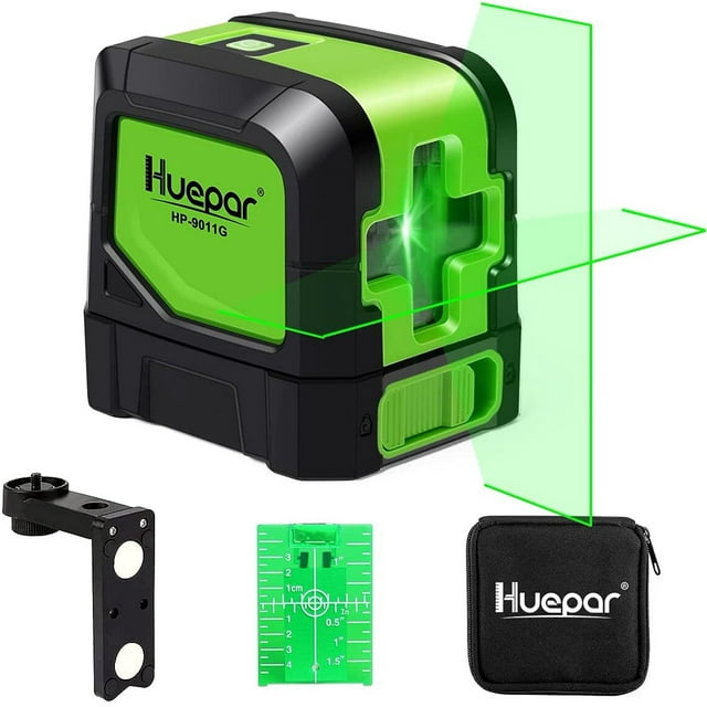 Huepar Cross Line Laser Level Green Beam Self-Leveling Laser Level ...