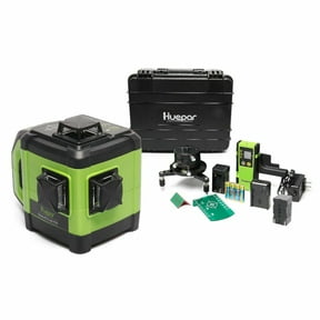 Huepar DT03CG 3D Cross Line Laser Level, Green Beam 200 ft Range, 3 360 Self-Leveling, Includes Laser Receiver, Metal Base, Rechargeable Battery