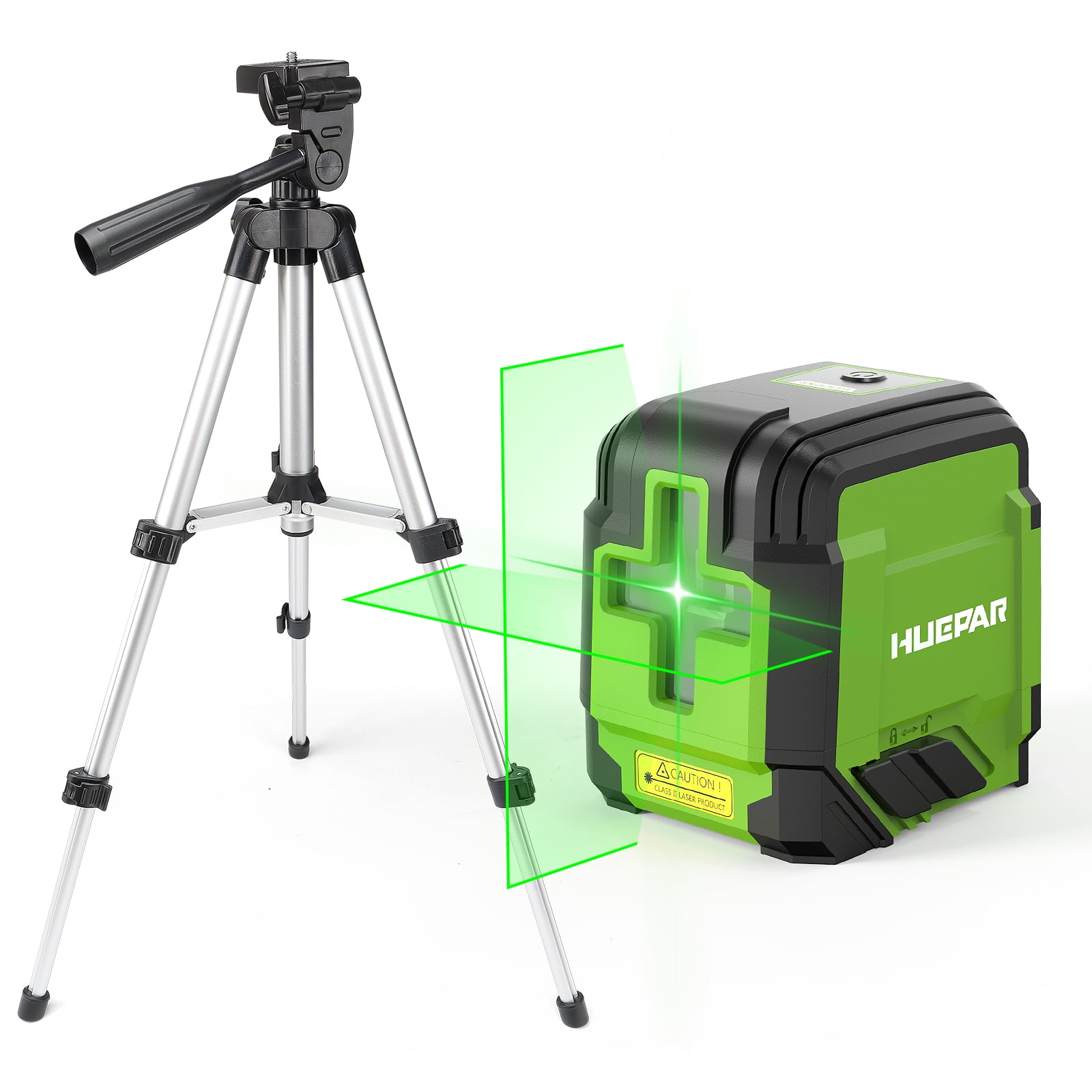Huepar Green Self-leveling Laser Level with Tirpod, Cross Line Laser Levels for DIY Home Picture Hanging with AA Batteries and Carry Bag