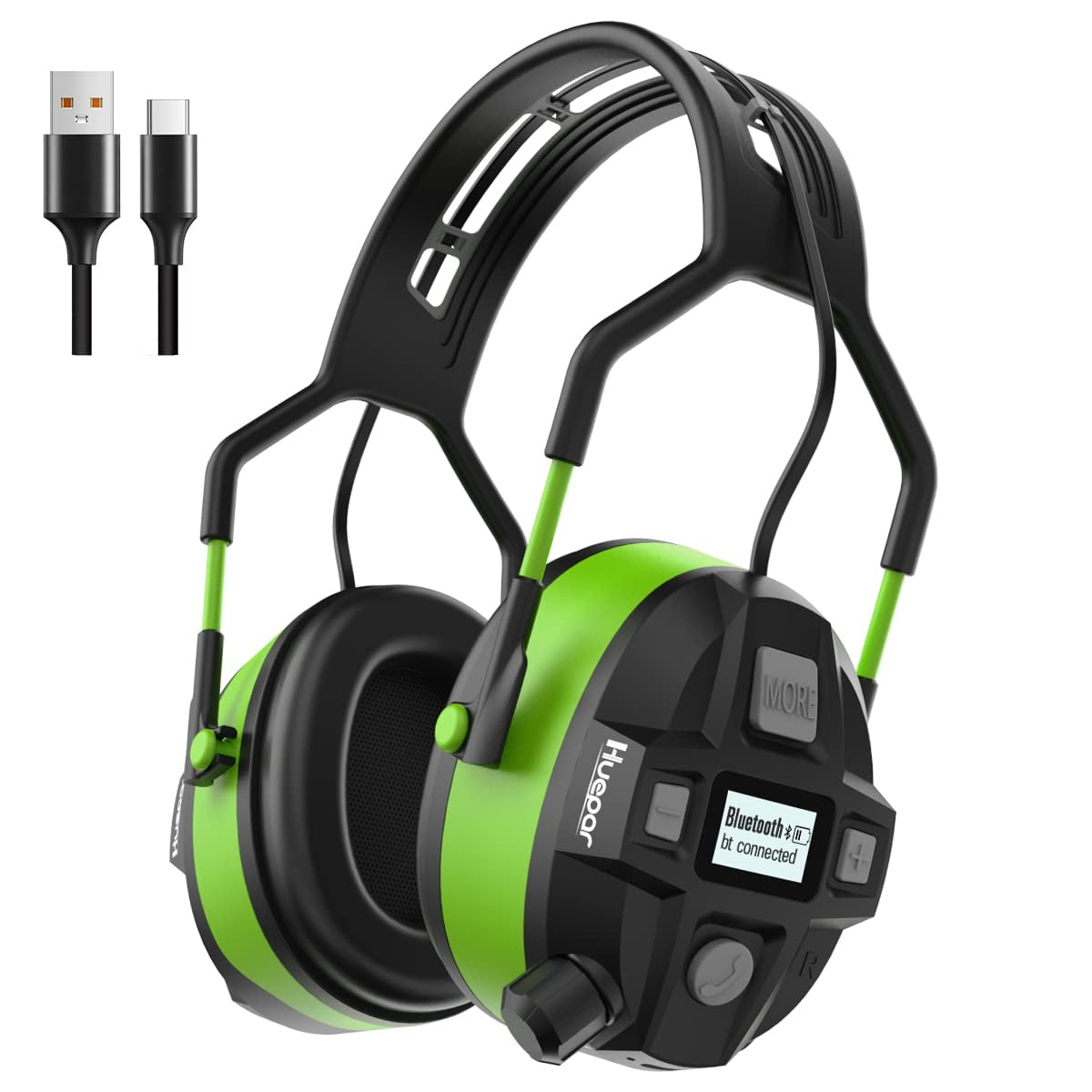 Huepar Safety Work Ear Muffs, 29dB SNR Noise Reduction, Bluetooth 5.0, FM/MP3, Loud Shooting